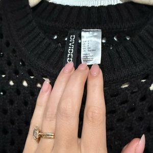 Cropped black knitted sweater S